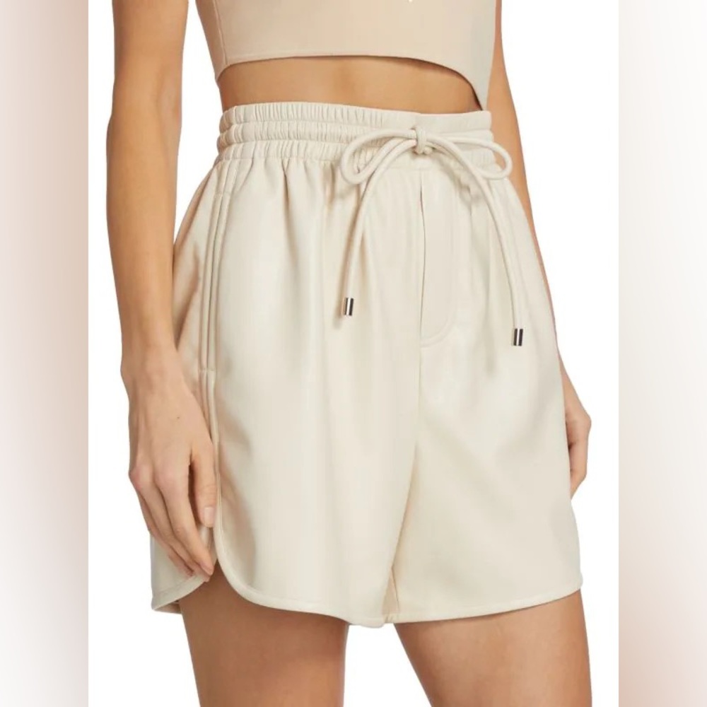 NWT A.L.C. Ryder Faux Leather Shorts Ivory Size M